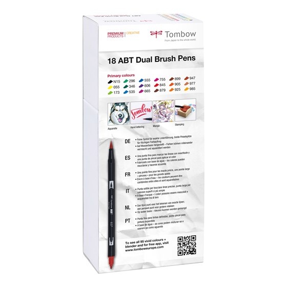 ABT Dual Brush pen 18-set Primary in the group Pens / Artist Pens / Brush Pens at Pen Store (101098)