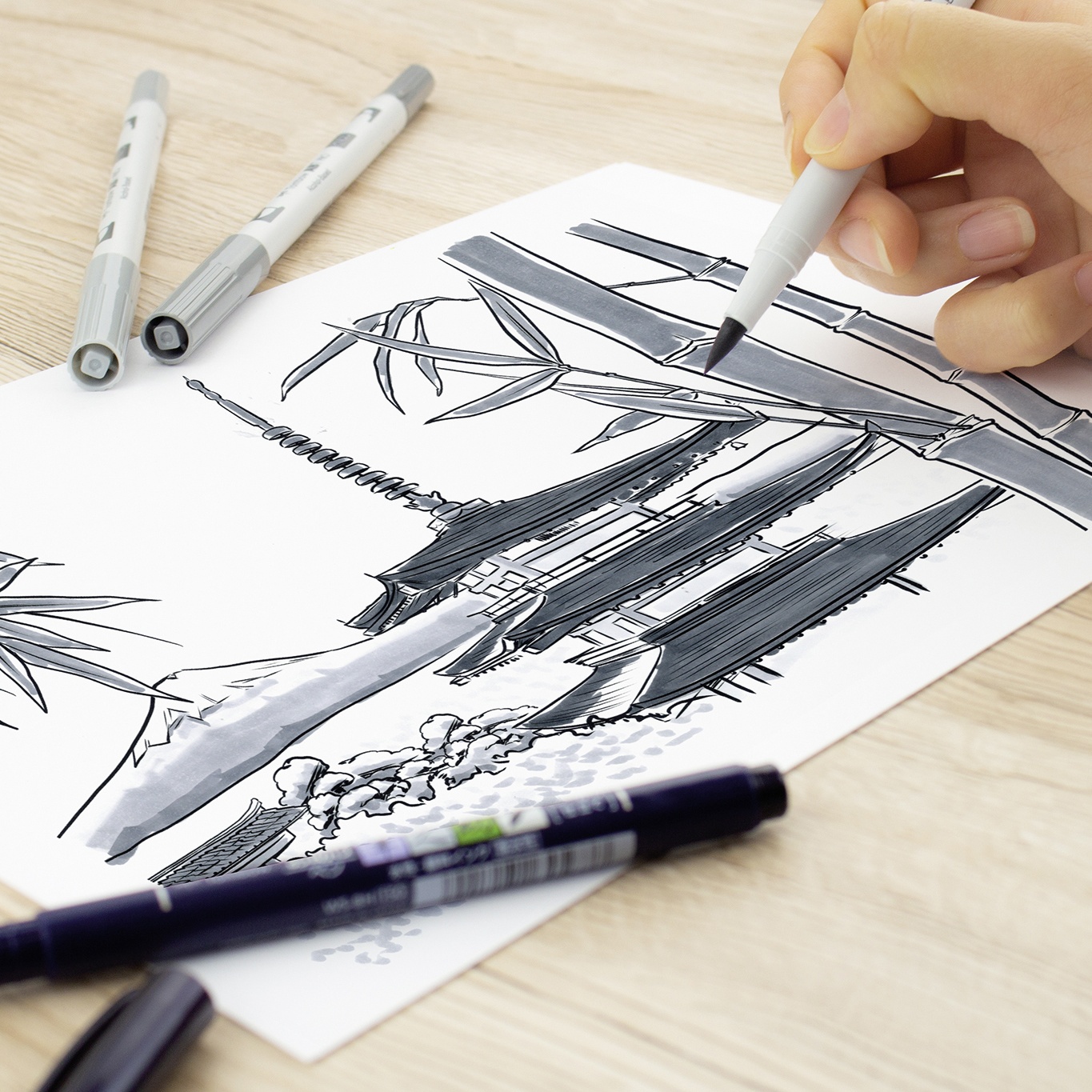 ABT PRO Dual Brush Pen 5-set Cold Grey in the group Pens / Artist Pens / Brush Pens at Pen Store (101259)