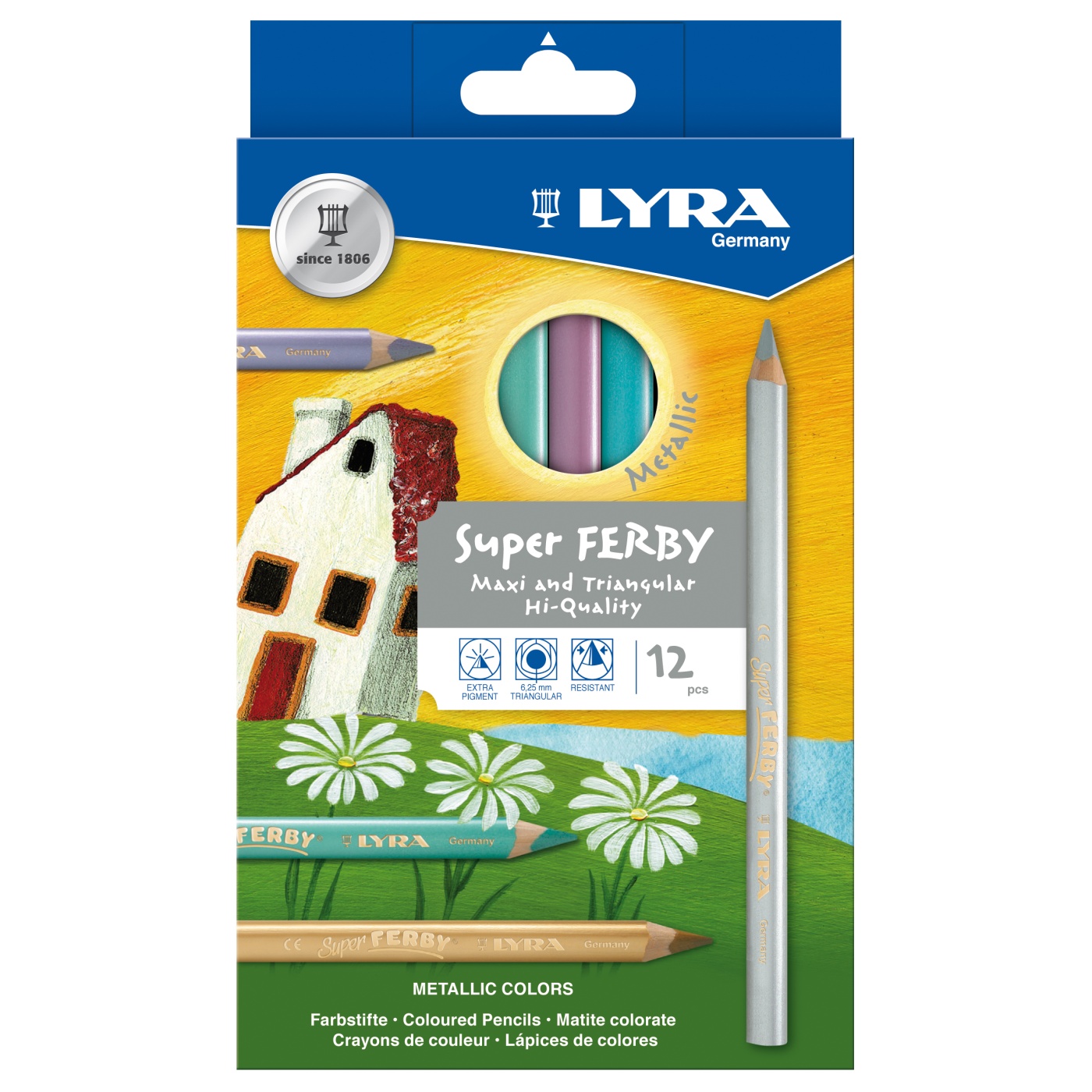 Super Ferby 12-set Metallic in the group Kids / Kids' Pens / Coloring Pencils for Kids at Voorcrea (101580)