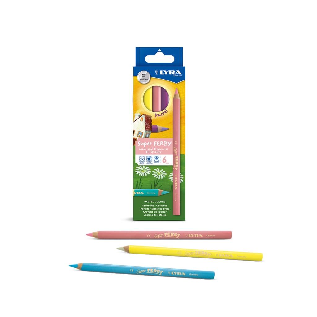 Super Ferby 6-set Pastel in the group Kids / Kids' Pens / Coloring Pencils for Kids at Pen Store (101585)