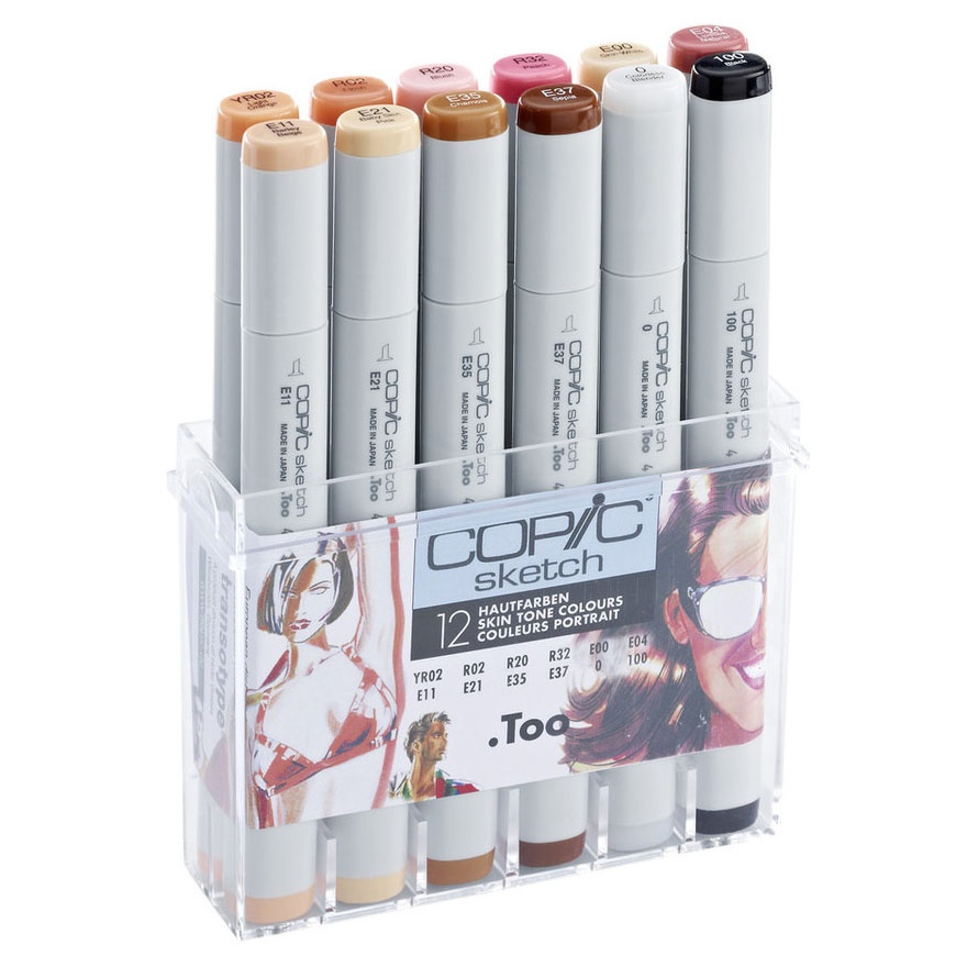 Copic markers skin tones top and grays x44