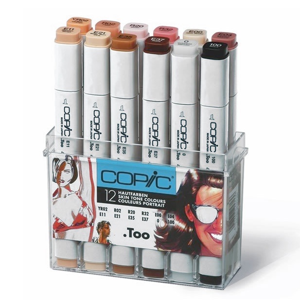 Marker 12-set Skin tones in the group Pens / Artist Pens / Felt Tip Pens at Pen Store (103314)