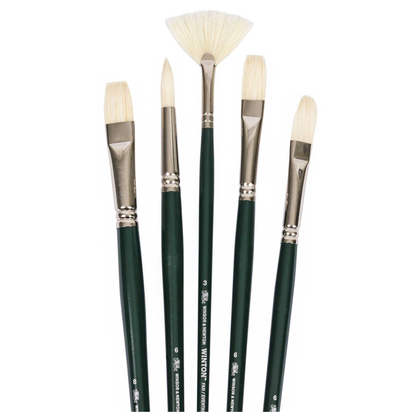 Winton Hog Brush 5-set in the group Art Supplies / Brushes / Natural Hair Brushes at Pen Store (107666)