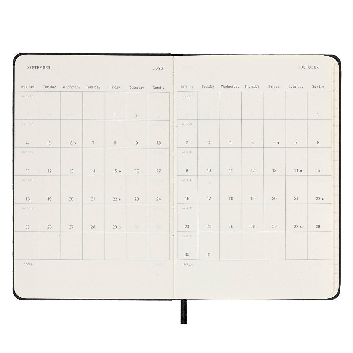 18M WeekNote Kalender Large Black in the group Paper & Pads / Planners / 18-Month Planners at Pen Store (128207)