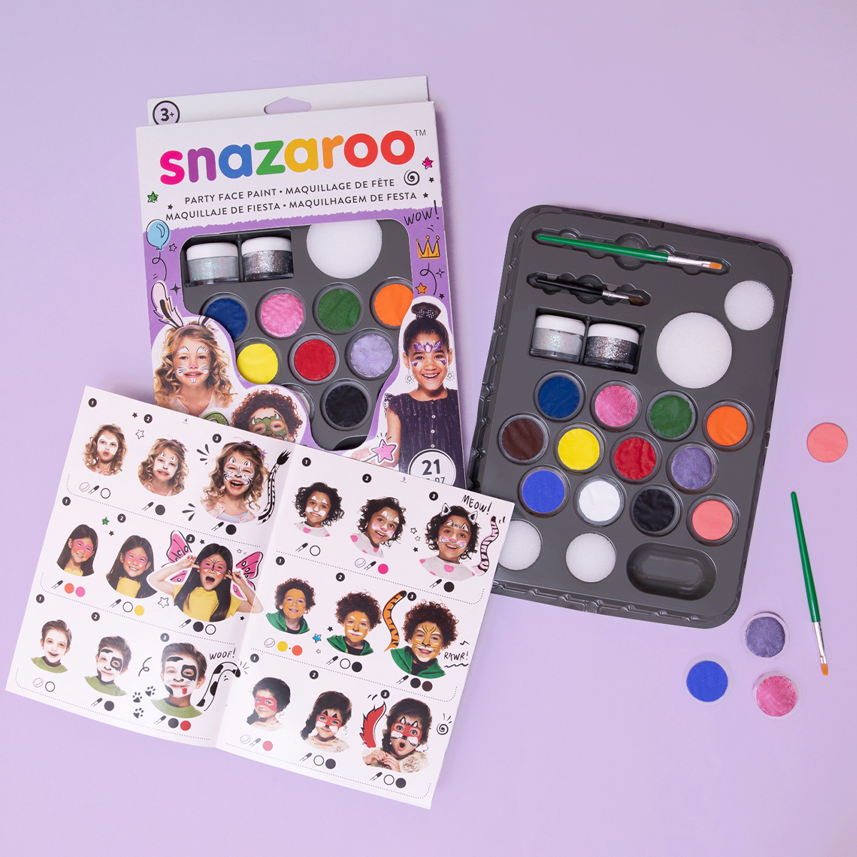 Boîte maquillage Snazaroo - Kit complet - 28 pcs - Kit maquillage