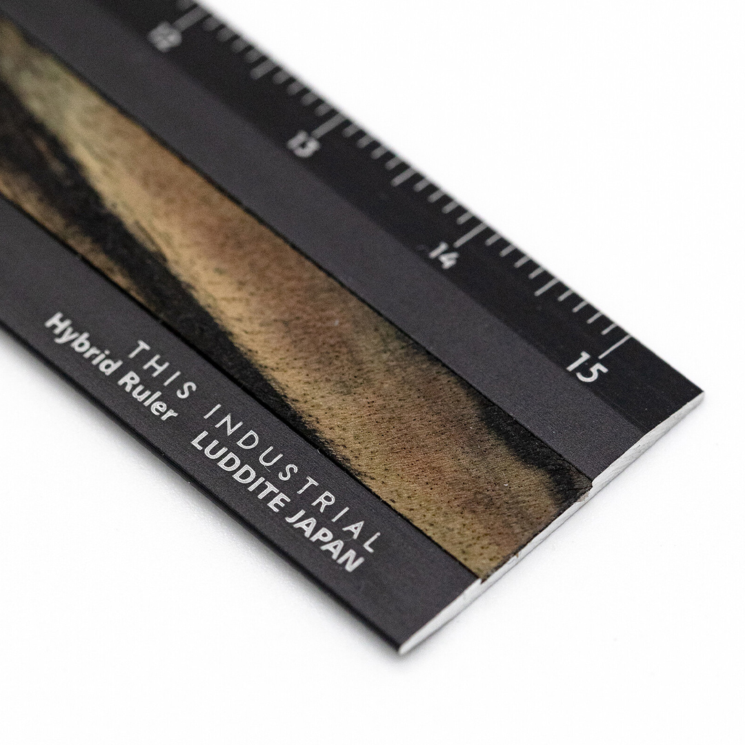 Ruler Aluminium/Wood 15 cm Black/Pale Moon Ebony