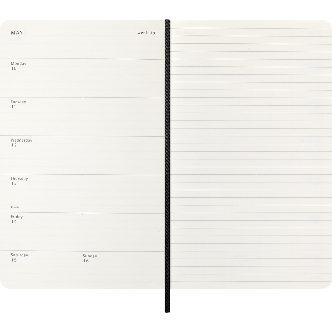 Planner 18M WeekNote Soft Cover Large Black