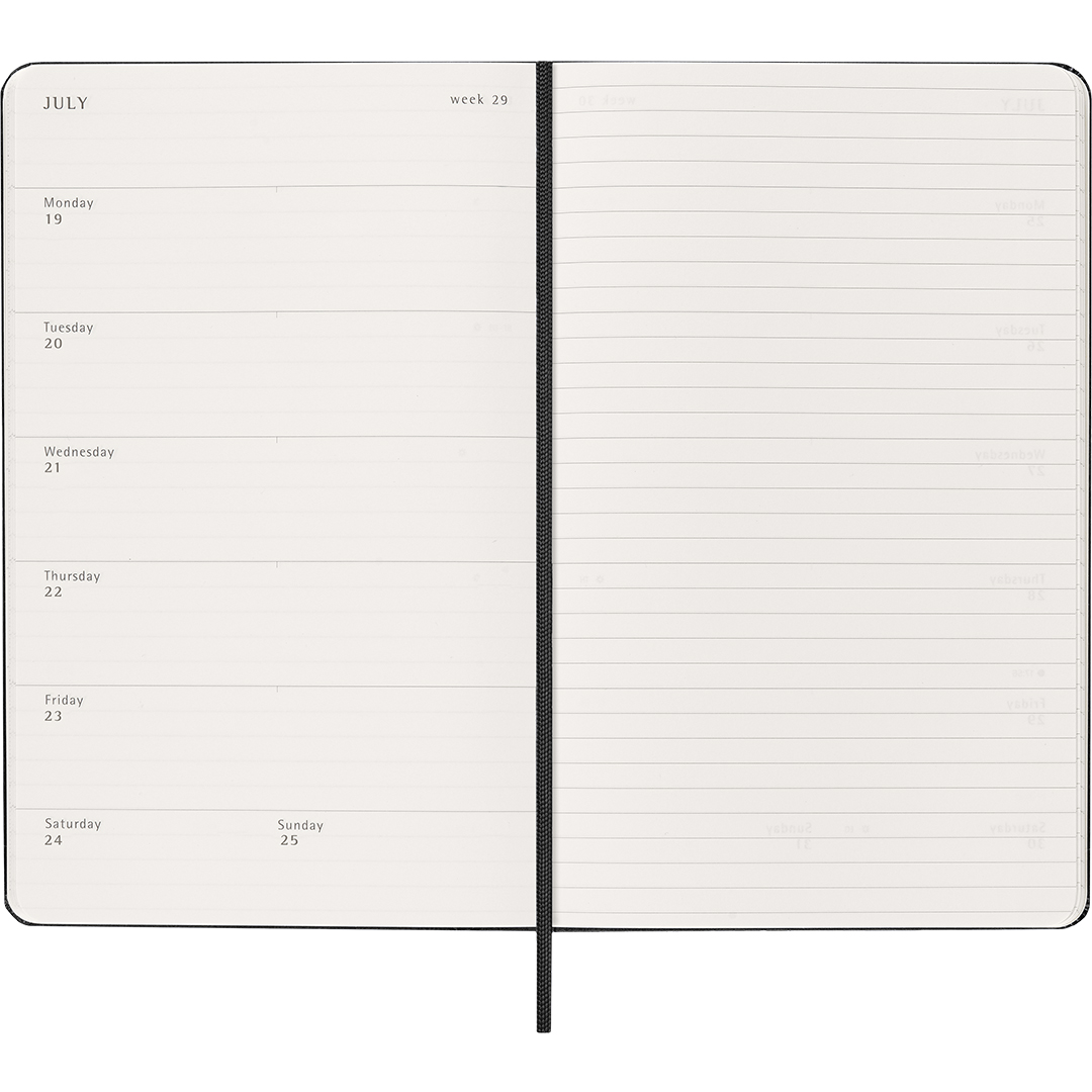 Planner 18M WeekNote Hard Cover Large Black