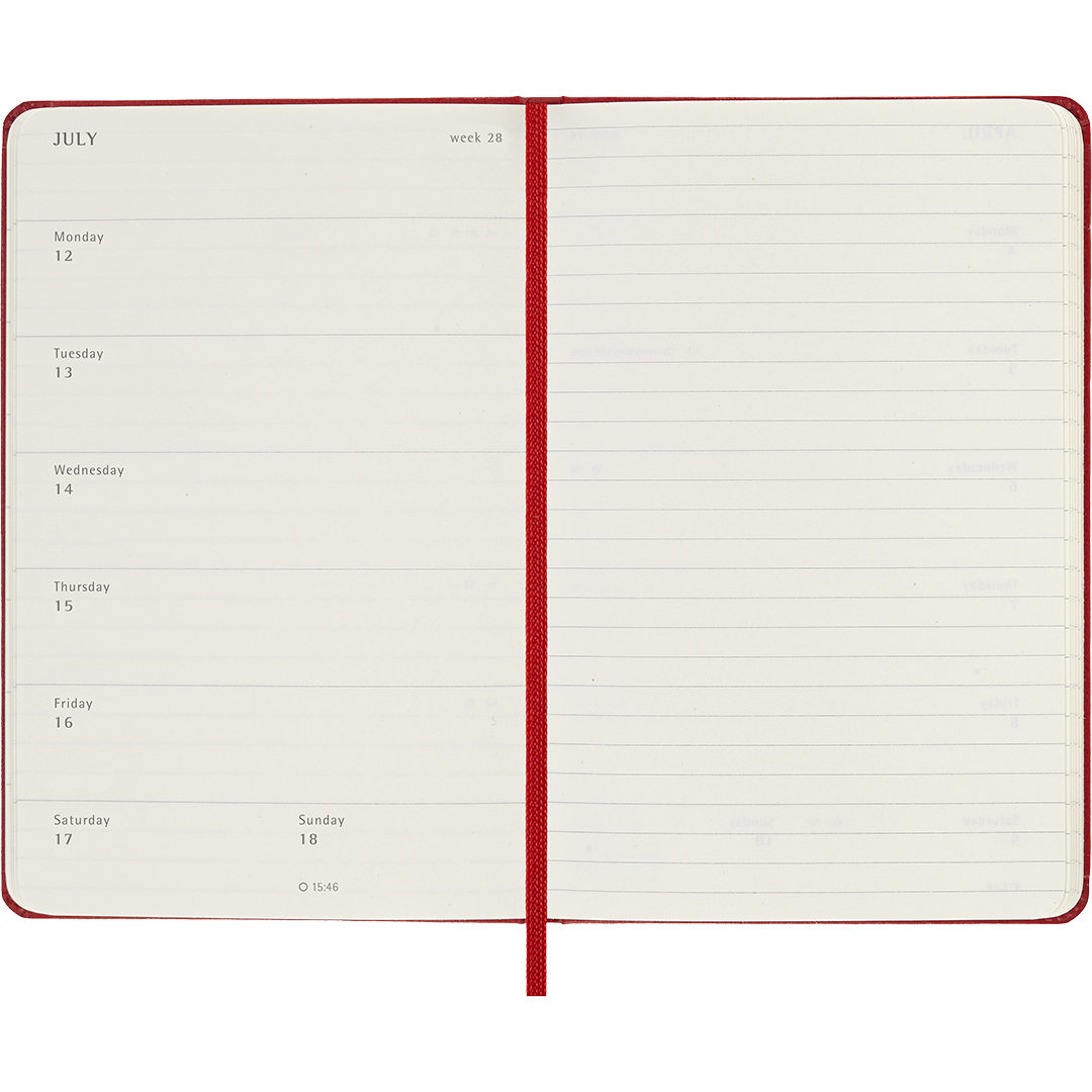 Planner 18M WeekNote Hard Cover Pocket Red