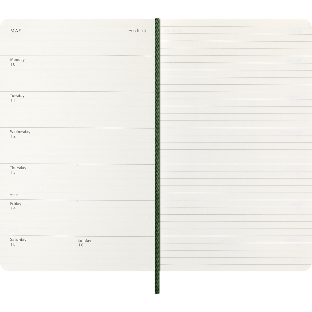 Planner 18M WeekNote Soft Cover Large Myrtle Green