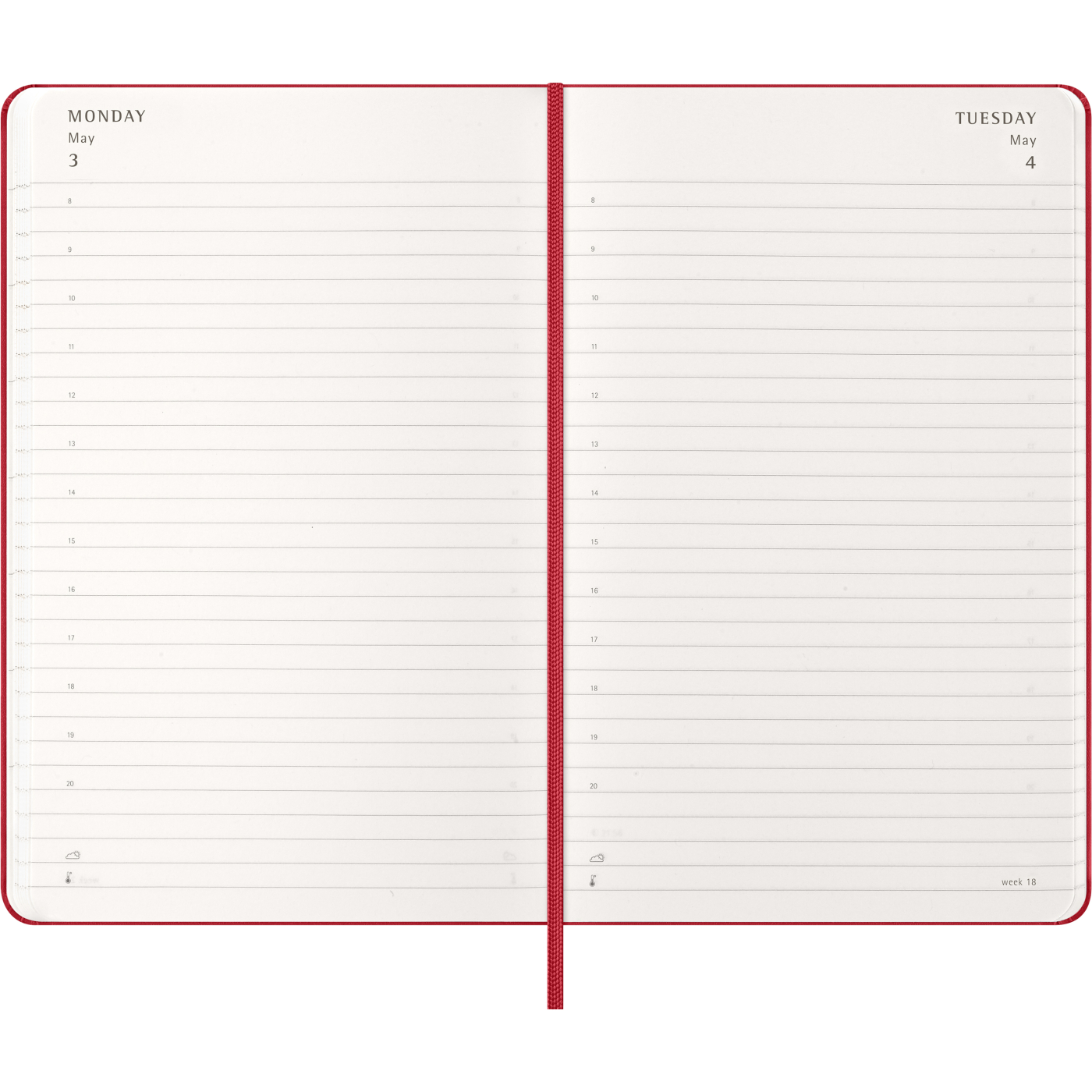 Planner 12M Daily 2027 Hardcover Large Red
