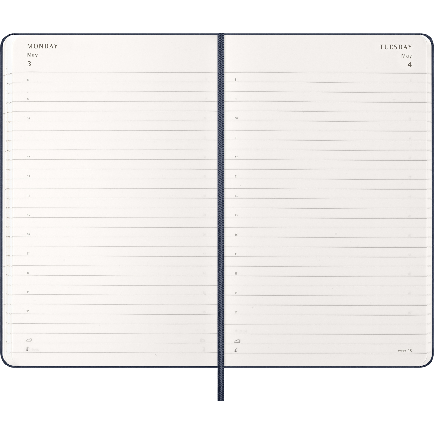 Planner 12M Daily 2027 Hardcover Large Sapphire Blue