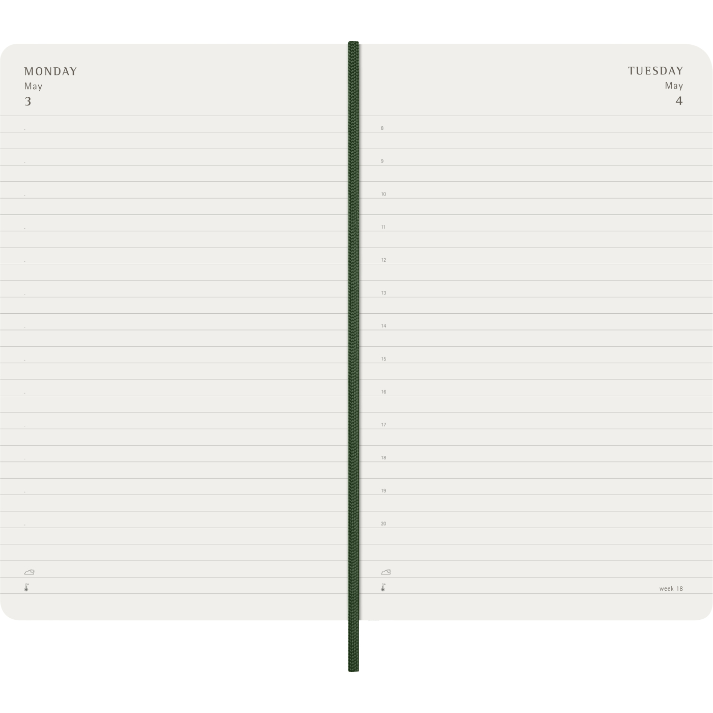Planner 12M Daily 2027 Softcover Large Myrtle Green