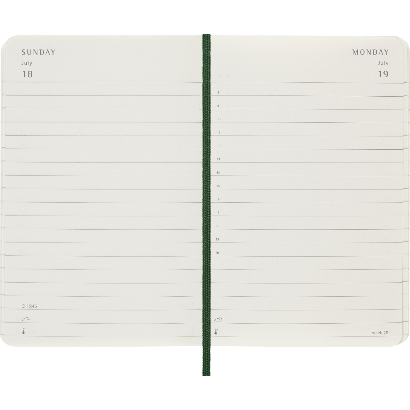 Planner 12M Daily 2027 Softcover Pocket Myrtle Green