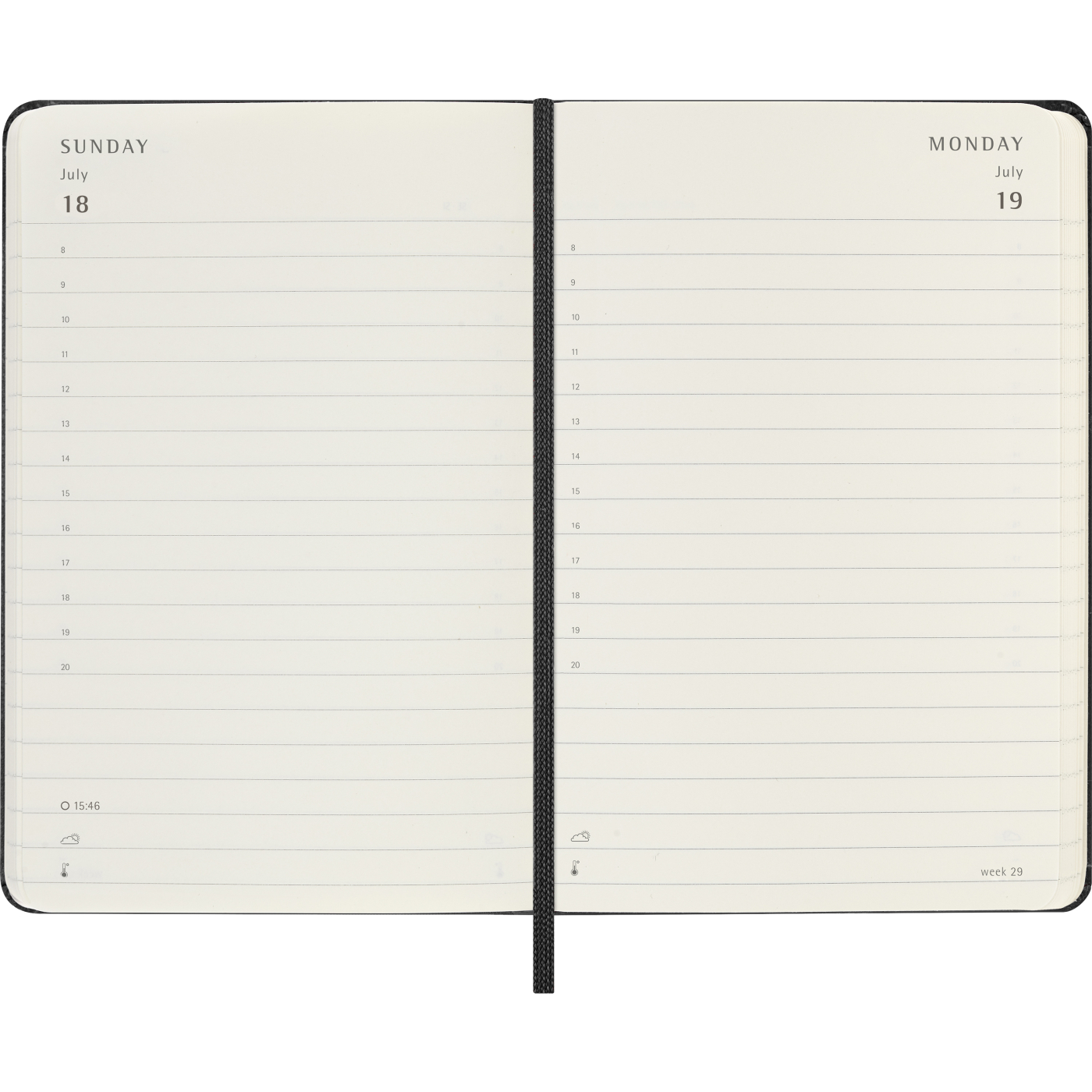 Planner 12M Daily 2027 Hardcover Pocket Black