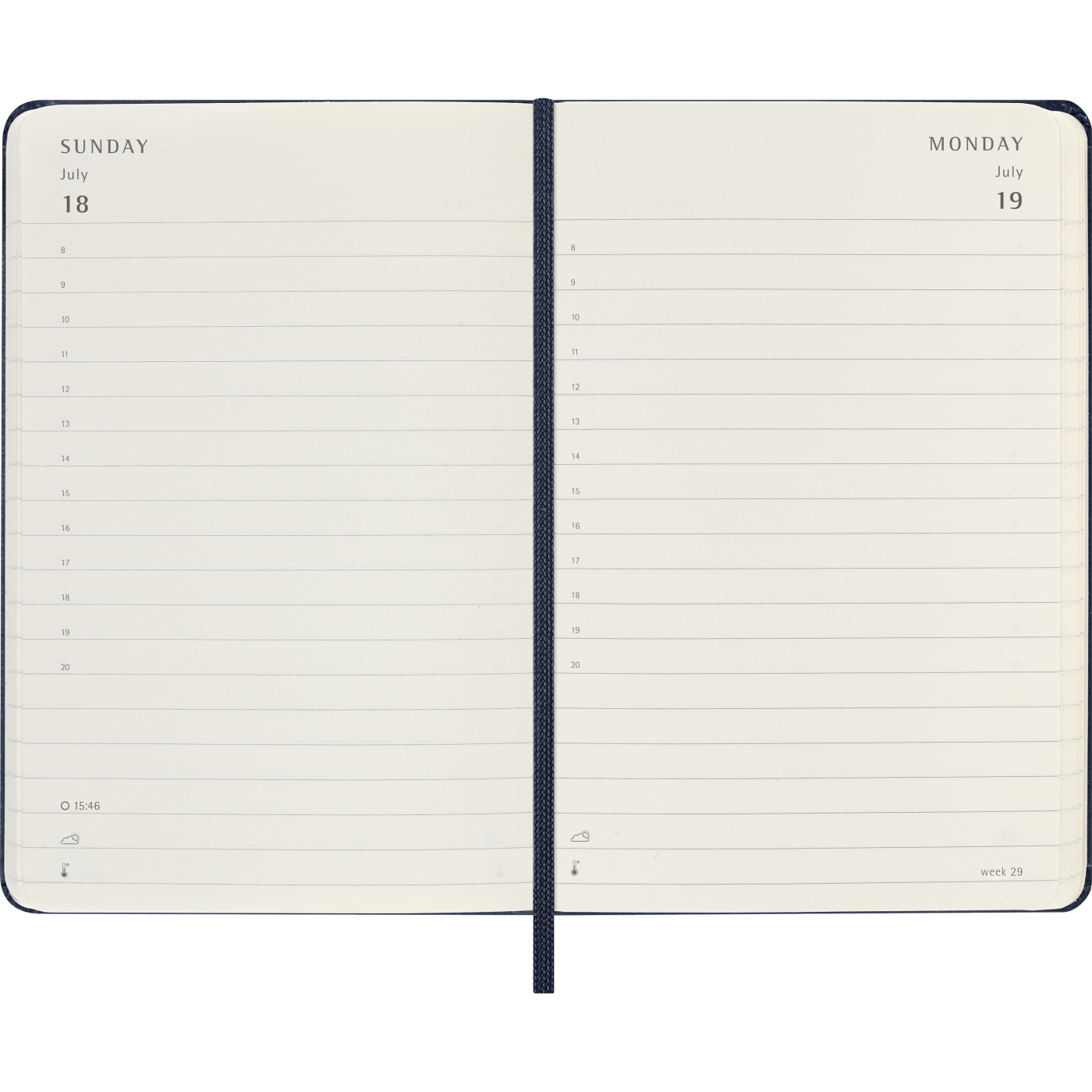 Planner 12M Daily 2027 Hardcover Pocket Sapphire Blue