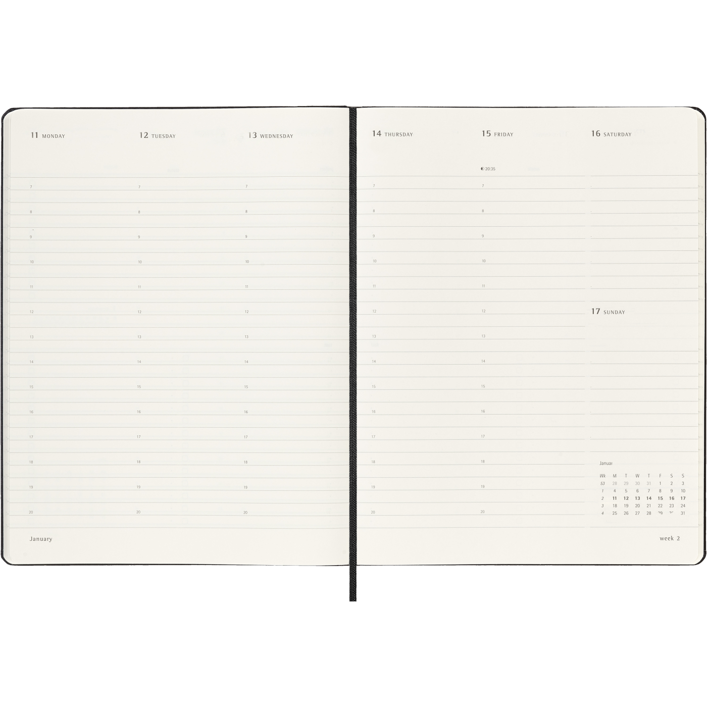 Planner 12M Weekly Vertical PRO 2027 Hardcover XL Black 