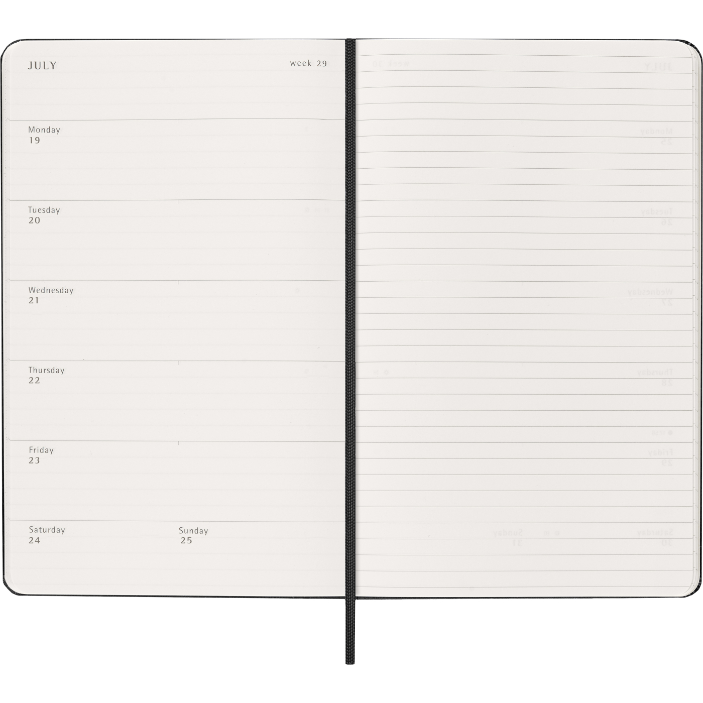 Planner 12M Weekly Notebook 2027 Hardcover Large Black 