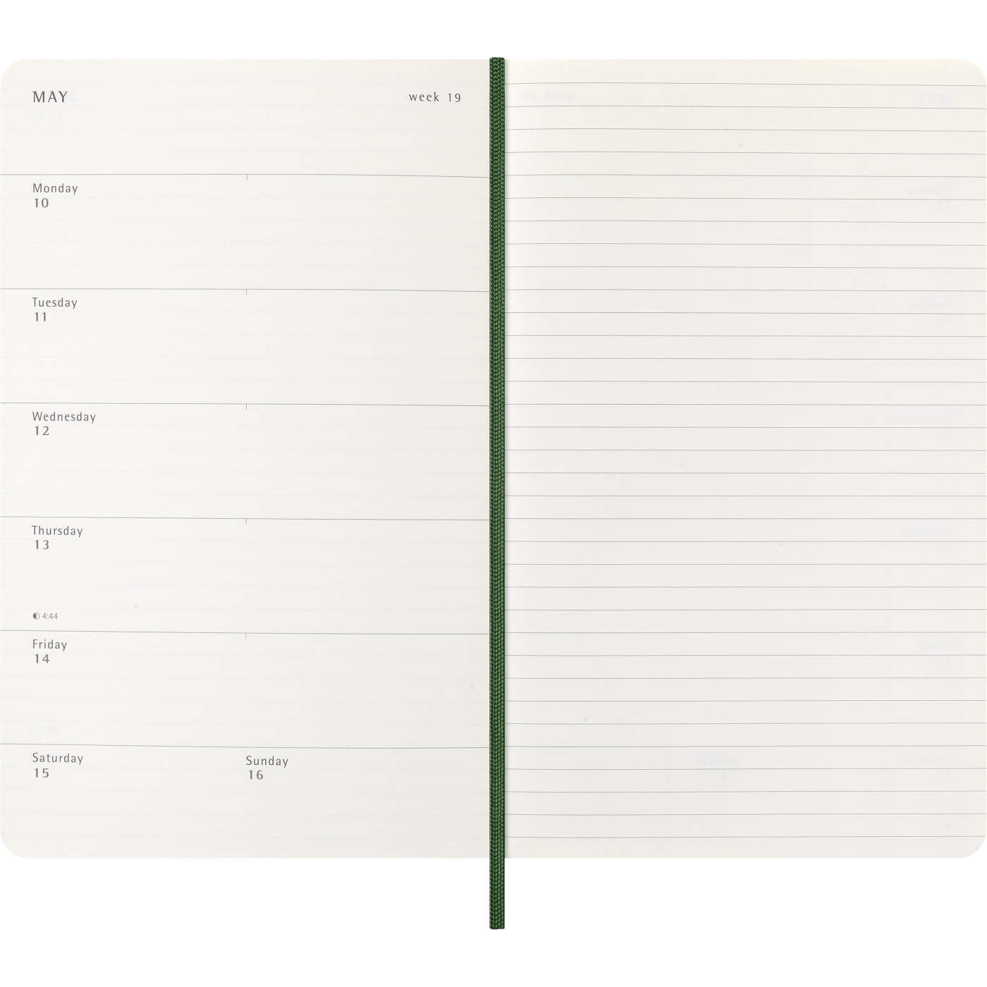 Planner 12M Weekly Notebook 2027 Softcover Large Myrtle Green 