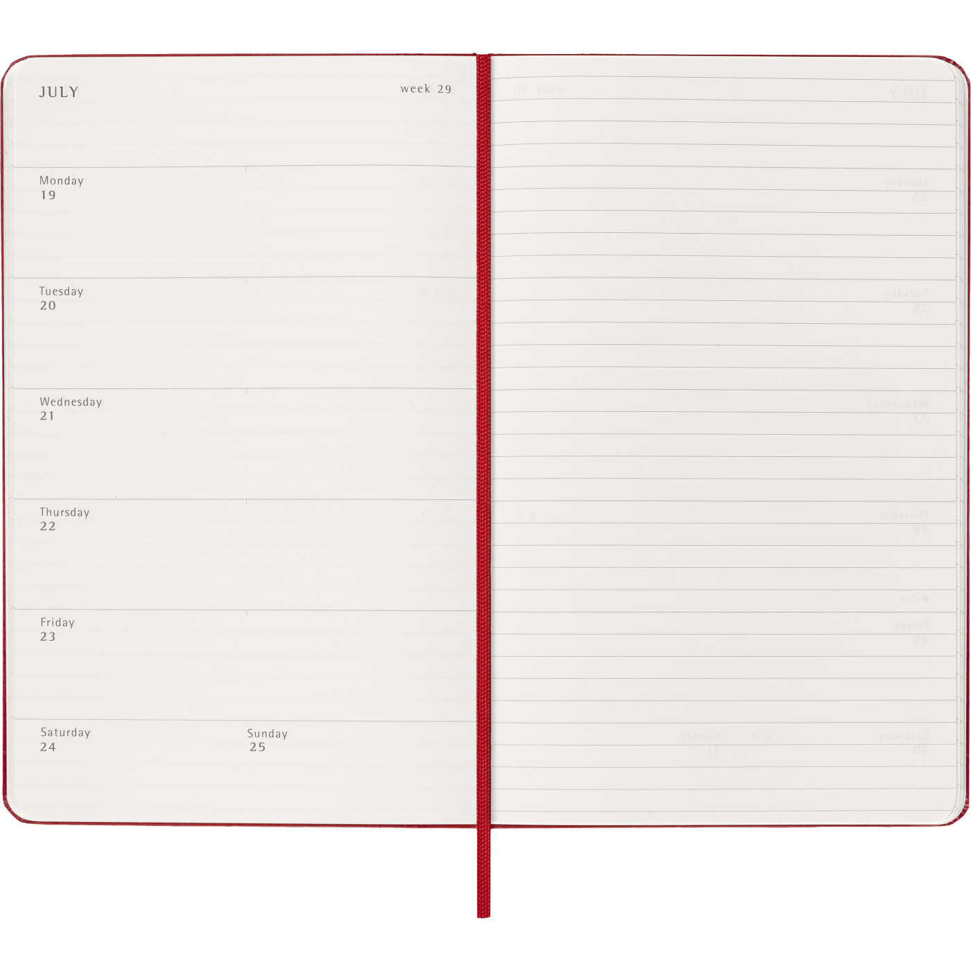 Planner 12M Weekly Notebook 2027 Hardcover Large Red 