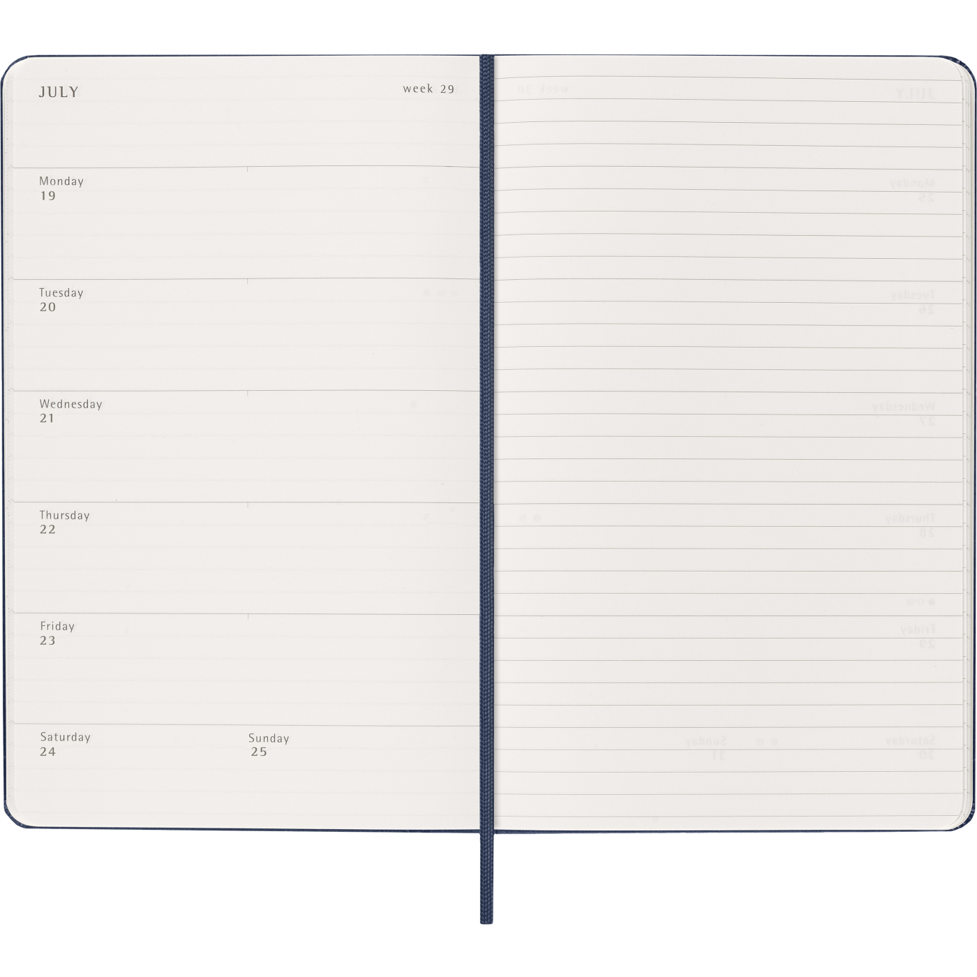Planner 12M Weekly Notebook 2027 Hardcover Large Sapphire Blue 