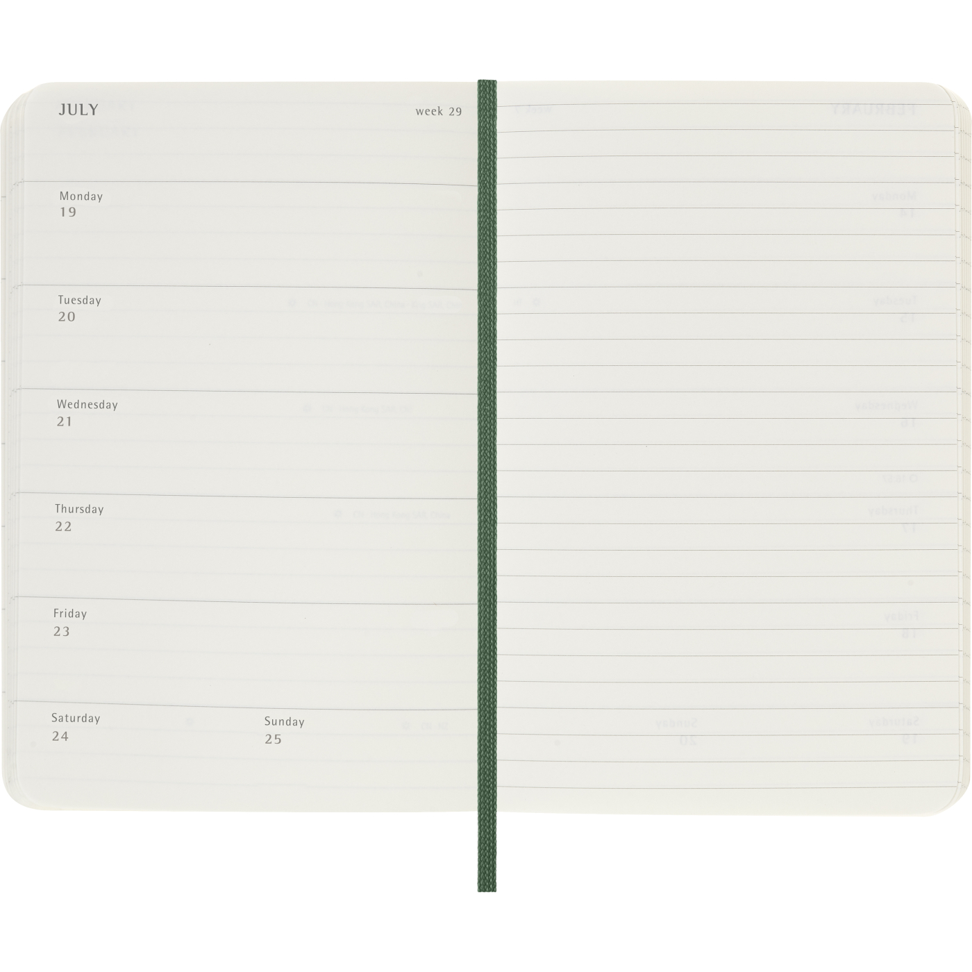Planner 12M Weekly Notebook 2027 Softcover Pocket Myrtle Green 
