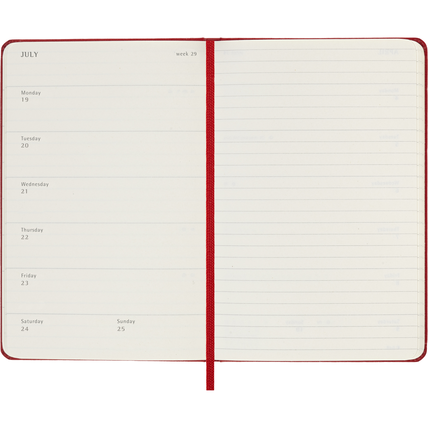 Planner 12M Weekly Notebook 2027 Hardcover Pocket Red 