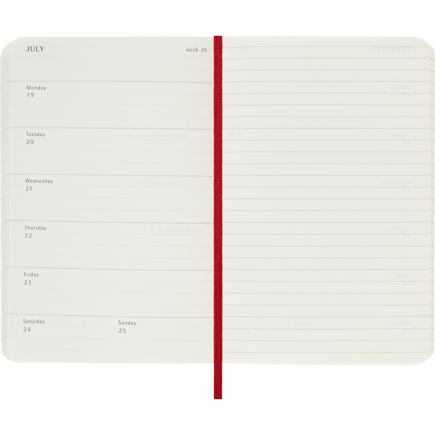 Planner 12M Weekly Notebook 2027 Softcover Pocket Red 