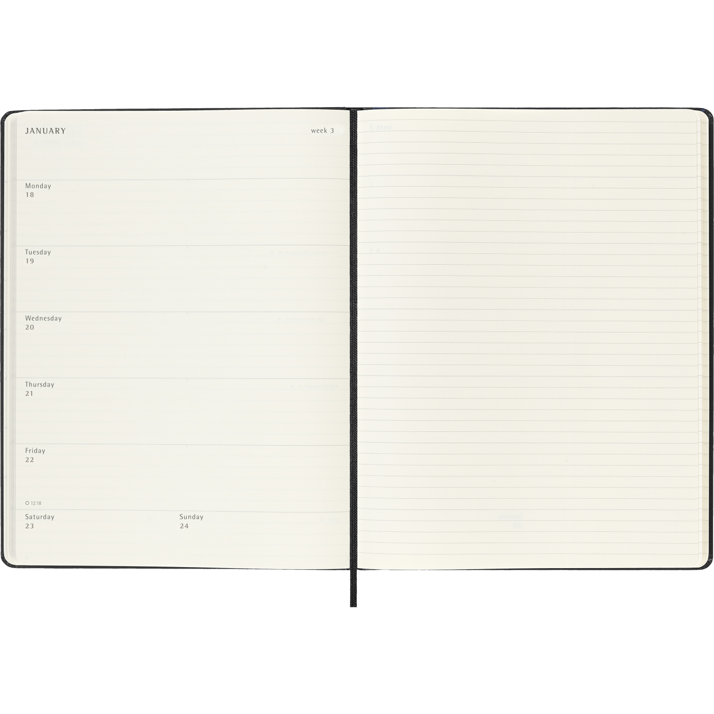 Planner 12M Weekly Notebook 2027 Hardcover XL Black 