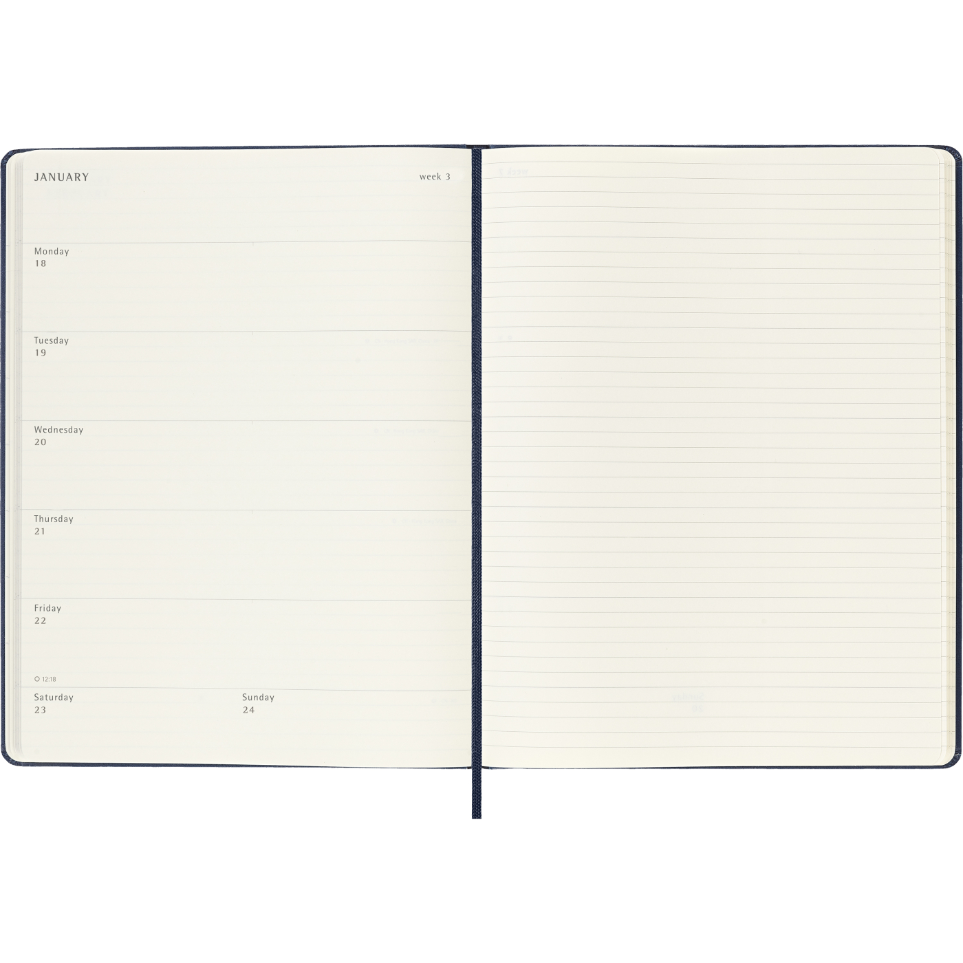 Planner 12M Weekly Notebook 2027 Hardcover XL Sapphire Blue 