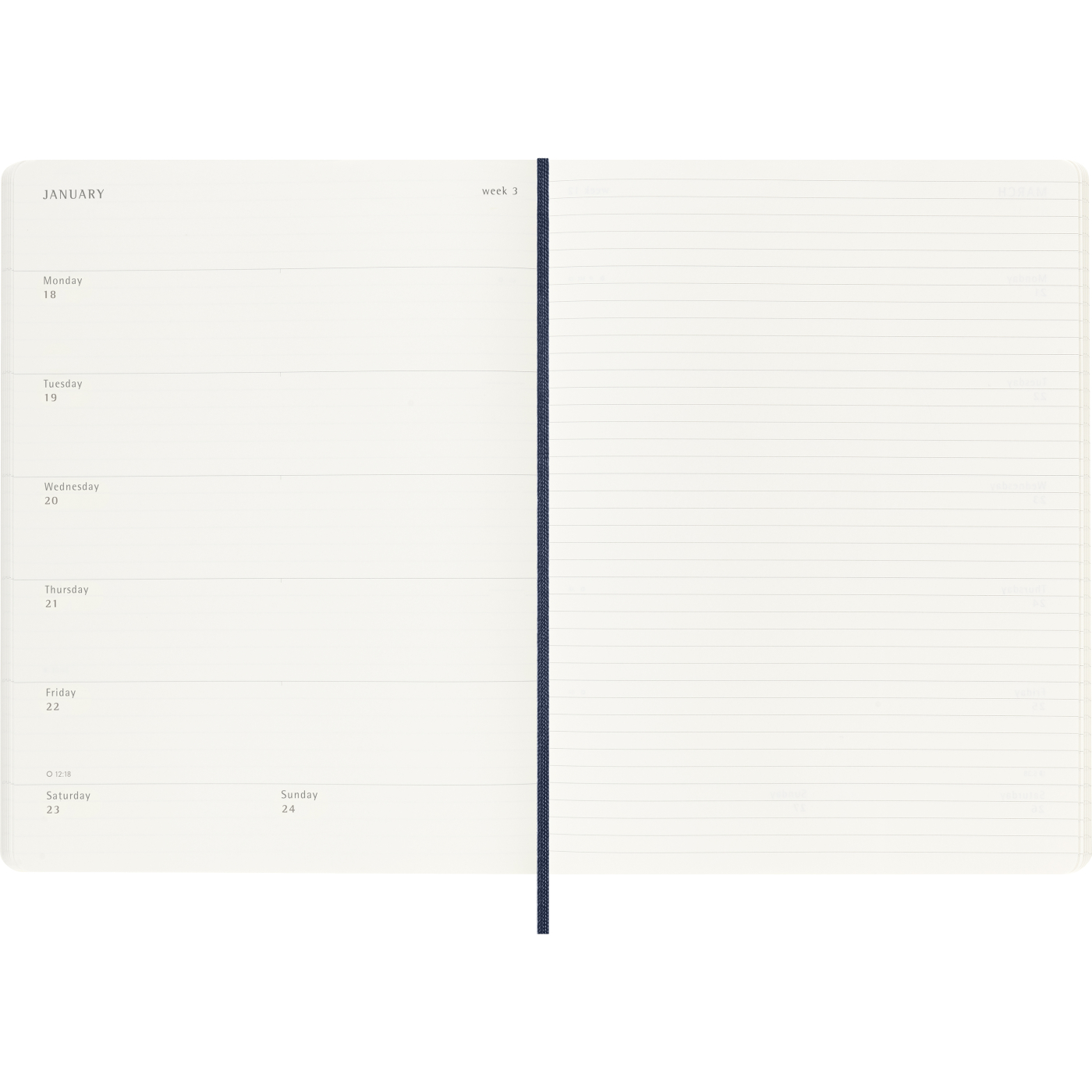 Planner 12M Weekly Notebook 2027 Softcover XL Sapphire Blue 