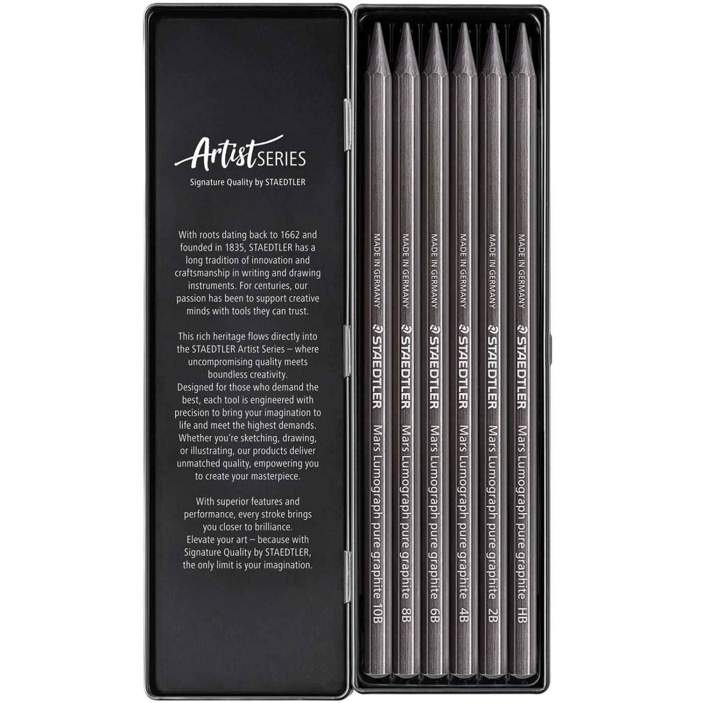 Pure graphite pencils Mars Lumograph set of 6