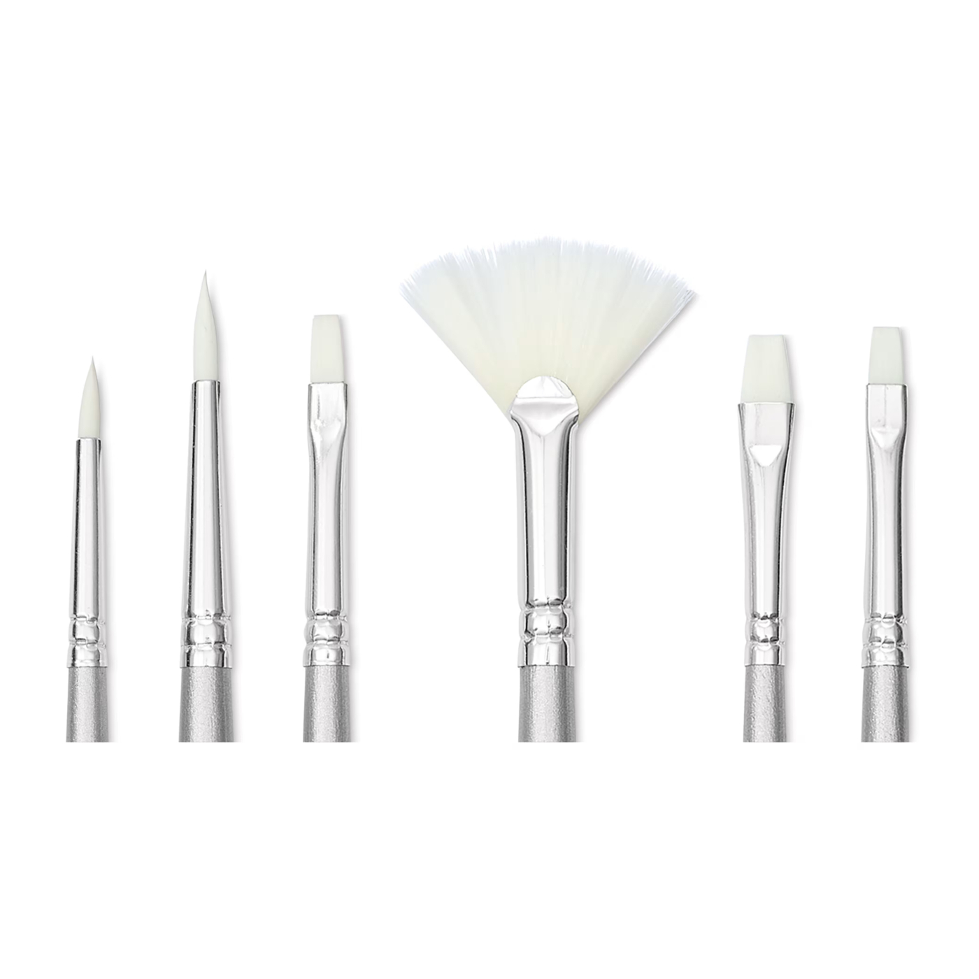 Synthetic Acrylic Brushes Short Handle 6-pack