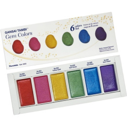 Gansai Tambi 6-set Gem Colors in the group Art Supplies / Colors / Watercolor Paint at Pen Store (101102)