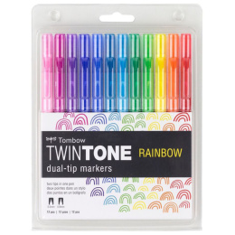 TwinTone Marker Rainbow 12-set in the group Pens / Artist Pens / Illustration Markers at Pen Store (101130)