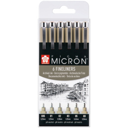 Pigma Micron Fineliner 6-set in the group Pens / Writing / Fineliners at Pen Store (103316)