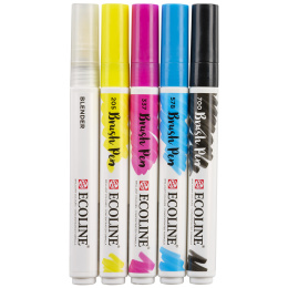 Brush Pen Primary 5-set in the group Pens / Artist Pens / Brush Pens at Pen Store (103708)