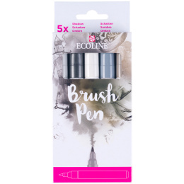 Brush Pen Grey 5-set in the group Pens / Artist Pens / Brush Pens at Pen Store (103713)