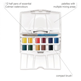 Cotman Water Colors Pocket Plus 12 Half Pans in the group Art Supplies / Artist colours / Watercolor Paint at Pen Store (107240)
