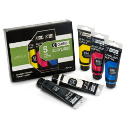 Campus Acrylic Set 5x100ml tubes in the group Art Supplies / Artist colours / Acrylic Paint at Pen Store (107974)