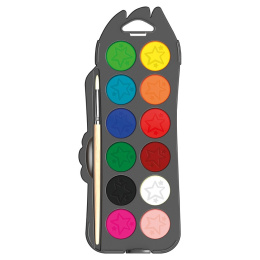 Color Peps Watercolour 12 x 30 mm + Brush in the group Kids / Kids' Paint & Crafts / Kids' Watercolor Paint at Pen Store (108763)