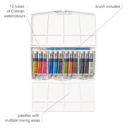 Cotman Tube Water Color Painting box Plus 12x8m in the group Art Supplies / Artist colours / Watercolor Paint at Pen Store (108804)