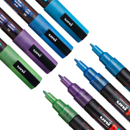 Posca PC-3M Glitter Blue tones - Set of 4 in the group Pens / Artist Pens / Illustration Markers at Pen Store (110417)
