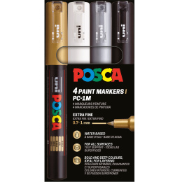 Posca PC-1MC Metallic - Set of 4 in the group Pens / Artist Pens / Illustration Markers at Pen Store (110420)
