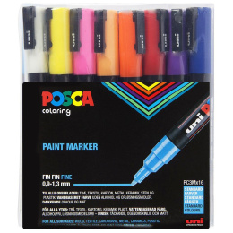 Posca PC-3M Standard Colours Set of 16 in the group Pens / Artist Pens / Illustration Markers at Pen Store (110435)