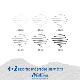 Pigment Liner 6-set in the group Pens / Writing / Fineliners at Pen Store (110850)