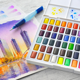 48 Watercolors + Water brush in the group Art Supplies / Artist colours / Watercolor Paint at Pen Store (111746)