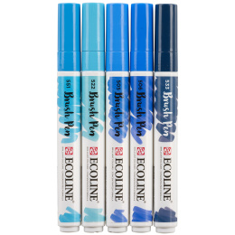 Brush Pen Blue 5-pack in the group Pens / Artist Pens / Brush Pens at Pen Store (112558)