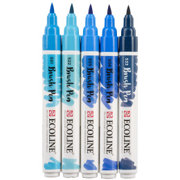 Brush Pen Blue 5-pack in the group Pens / Artist Pens / Brush Pens at Pen Store (112558)