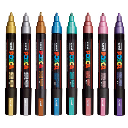 Posca PC-5M Metallic Colours Set of 8 in the group Pens / Artist Pens / Illustration Markers at Pen Store (112630)
